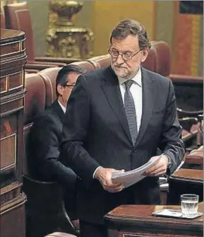  ?? EMILIA GUTIÉRREZ ?? Mariano Rajoy, ayer en la tribuna del Congreso