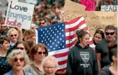  ?? PHOTO: CAMERON BURNELL/ FAIRFAX NZ ?? Hundreds of people marched in Wellington on Saturday to protest the inaugurati­on of United States President Donald Trump.