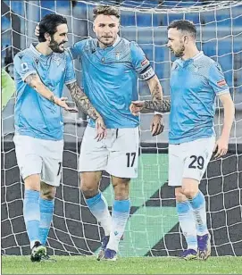  ?? FOTO: EFE ?? Luis Alberto, con Immobile y Lazzari
Los tres jugadores clave del partido