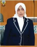  ??  ?? Minister of Planning and Social Affairs and Labor Hind Al-Sabeeh taking oath, yesterday.