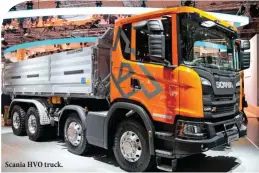  ??  ?? Scania HVO truck.