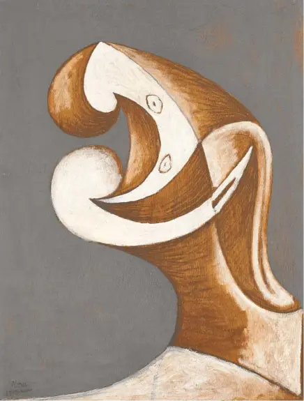  ?? Christie’s ?? PICASSO’S “Profil,” which the Hammer is selling to fund core collection­s.