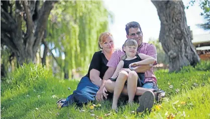  ?? Picture: KEVIN SUTHERLAND ?? SHELTER FROM THE STORM: After giving up his birth daughter for adoption 21 years ago, Michael Lantz has found happiness with wife Gillian and adopted daughter Jennifer, 6