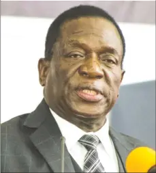  ??  ?? President-designate Emmerson Mnangagwa