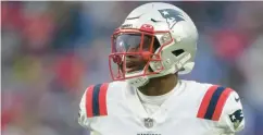  ?? JOSHUA BESSEX/AP ?? Patriots safety Devin Mccourty looks on during the second half against the Bills on Jan. 8 in Orchard Park, N.Y.