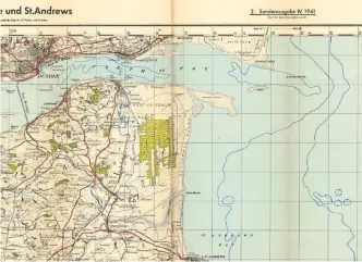  ??  ?? ON HIGH: A German map gives a detailed view of Dundee and St Andrews in 1941.