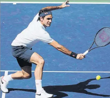  ?? FOTO: EFE ?? Roger Federer, buscando un récord en Indian Wells. Finalista en 2018, quiere una sexta corona en el torneo