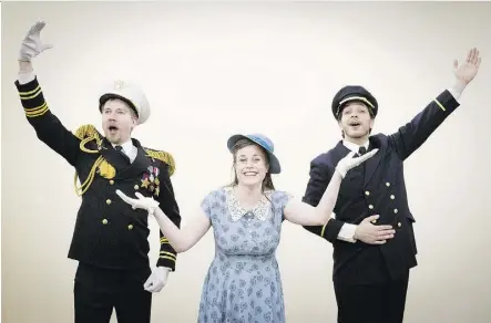  ?? NANC PRICE ?? Evan Westfal (Sir Joseph Porter), Isabel Davis (Josephine) and Ian Fundytus (Captain Corcoran), in Gilbert and Sullivan’s H.M.S. Pinafore, which opens Wednesday at the Capitol Theatre.