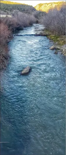  ?? COURTESY PHOTO ?? The Red River flows past the Red River State Fish Hatchery above the waterway’s confluence with the Rio Grande.