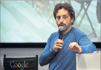  ?? /Reuters ?? Trends of the future: Sergey Brin, Google cofounder, is investing in food.