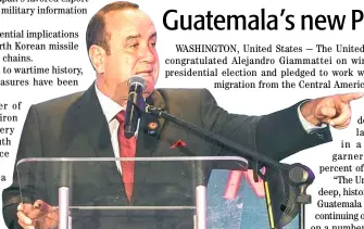  ??  ?? GUATEMALA President Alejandro Giammatei.