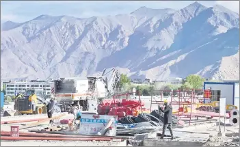  ??  ?? A general view of road works in the regional capital Lhasa in China’s Tibet Autonomous Region.