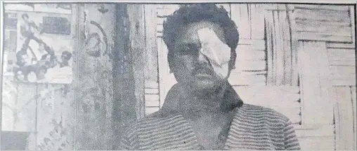  ?? Picture: FT FILE ?? Chandra Deo, 35, a canefarmer at Ranibulu settlement outside the shack where attackers tore down the door.