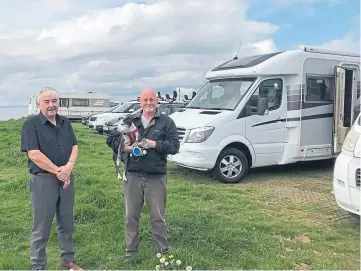  ?? ?? PITCH PERFECT: Motorhome owners James Mceachern and Paul Smith at Inchcape.