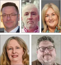  ??  ?? First-time general election candidates (clockwise from top) Michael Sheehan, Fianna Fáil; Seanie OShea, Independen­ts 4 Change; Verona Murphy, Independen­t; Jim Codd, Aontú; and Paula Roseingrav­e, Green Party.