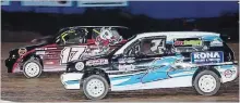  ?? MERRITTVIL­LE SPEEDWAY ?? Thorold's Alex Riley (17) and Welland's Cole Hardy (7C) are one-two in points heading in the final round of the Hardy's Racing Triple Crown Series this Saturday night at Merrittvil­le Speedway.