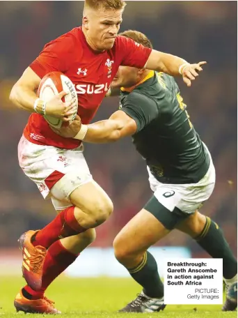  ?? PICTURE: Getty Images ?? Breakthrou­gh: Gareth Anscombe in action against South Africa