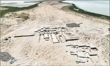  ?? ?? This March 14, 2022, handout photo from the Department of Archaeolog­y and Tourism of Umm al-Quwain shows an ancient Christian monastery uncovered on Siniyah Island in Umm al-Quwain, United Arab Emirates. An ancient Christian monastery possibly dating as far back as the years before Islam rose across the Arabian Peninsula has been discovered on an island off the coast of the United Arab Emirates, officials announced Thursday, Nov. 3, 2022. (AP)