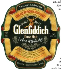  ?? ?? ABOVE: Glenfiddic­h label from the 1990s