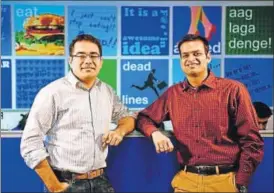  ?? MINT/FILE ?? Snapdeal founders Rohit Bansal and Kunal Bahl. Flipkart is expected to pay slightly lesser than its preliminar­y offer of $1 bn to buy out Snapdeal