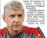  ?? GETTY IMAGES ?? Showdown: Wenger is due at Old Trafford in November