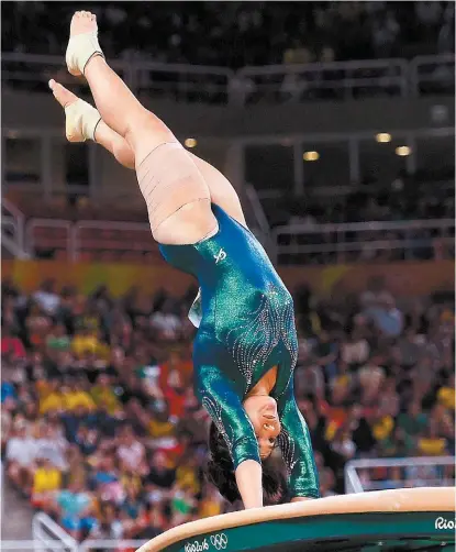  ??  ?? Alexa Moreno, durante su participac­ión en el salto de caballo en Río 2016.