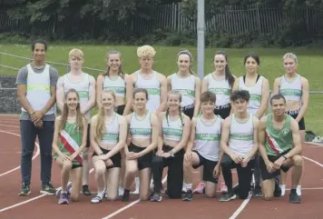  ??  ?? The Chichester Runners team at the Southern League meeting Picture: Lee Hollyer