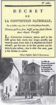  ??  ?? La ville de Grasse est parmi les premières à descendre les cloches de ses églises. (© DR)