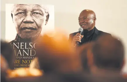  ?? Picture: Neil McCartney ?? FINISHER. Contributi­ng author Mandla Langa at the launch of the sequel to Nelson Mandela’s book at the Nelson Mandela Foundation in Houghton on Tuesday.