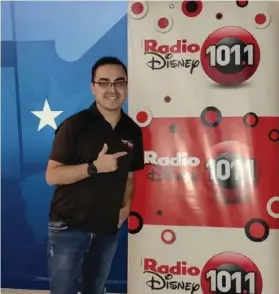  ?? CORTESÍA ?? El locutor tiene cinco años de ser parte de Radio Disney.