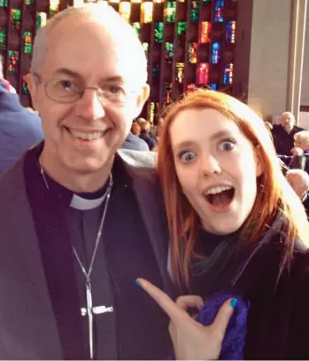  ??  ?? Support: The Archbishop of Canterbury Justin Welby and daughter Katharine