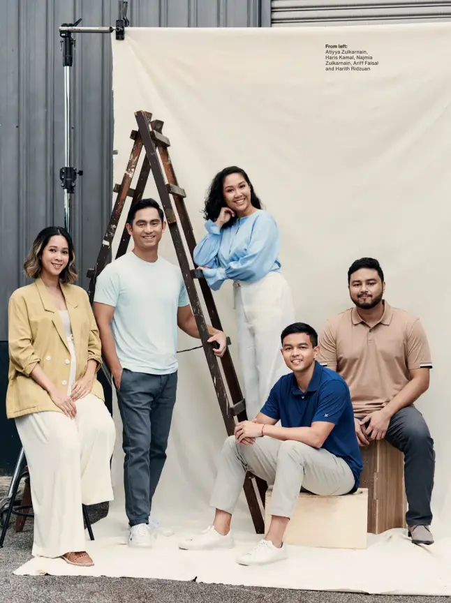  ?? ?? From left:
Atiyya Zulkarnain, Haris Kamal, Najmia Zulkarnain, Ariff Faisal and Harith Ridzuan