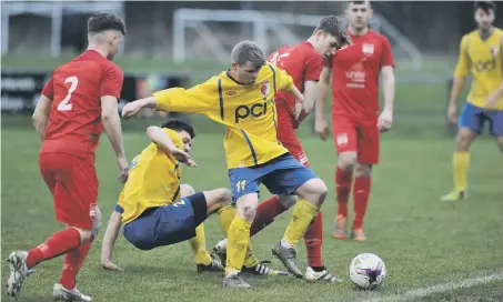  ??  ?? Washington (red) take on Sunderland RCA in the Northern League First Division last weekend. Picture by Tim Richardson.