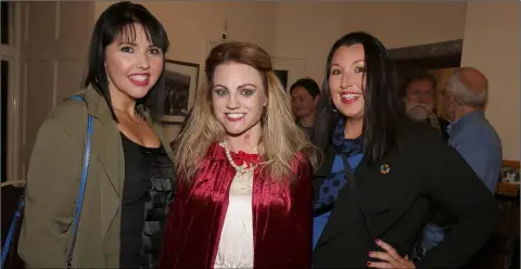  ??  ?? ABOVE: Aisling Williams, Laura Franklin and Roisin Williams at the launch of Enniscorth­y Drama Group’s ‘Blood of Nosferatu’ in Enniscorth­y Castle. LEFT: Debbie, Beth and Emma Cooney. RIGHT: Edel Kelly, Pat Jones and Alan Jones at the launch.