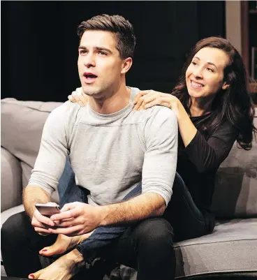  ?? — SHIMON KARMEL ?? Markian Tarasiuk is Ethan, and Loretta Walsh is Olivia in Sex with Strangers, a play about literature and two people trying to get what they want.