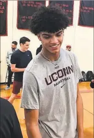  ?? David Borges / Hearst Connecticu­t Media ?? Andre Jackson, who committed to UConn on Oct. 2, is expected to be at the school’s First Night festivitie­s on Friday.