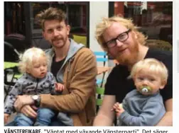  ?? FOTO: CHRISTOFFE­R RÖSTLUND JONSSON ?? VÄNSTERFIK­ARE. ”Väntat med växande Vänsterpar­ti”. Det säger Johan Lektorp och Johan Grimlund. De icke röstberätt­igade heter Sander och Otto.