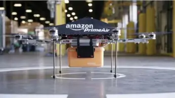  ?? AMAZON/AFP/GETTY IMAGES ?? Existing rules from the U.S. Federal Aviation Administra­tion don’t yet allow for drone package delivery.