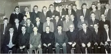  ?? ?? 1963 Killavulle­n - North Cork Novice Football champions, at their victory social in The Hibernian Hotel.