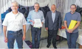  ?? FOTO: FATH ?? Gotthard Bieg, Wolfgang Starz, Wolfgang Haas und Achim Bihr (von links).