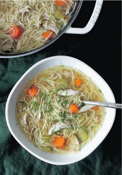 ?? DEB PERELMAN ?? “I want everyone to have this recipe in their back pocket,” Perelman says of her Grandma-Style Chicken Noodle Soup.