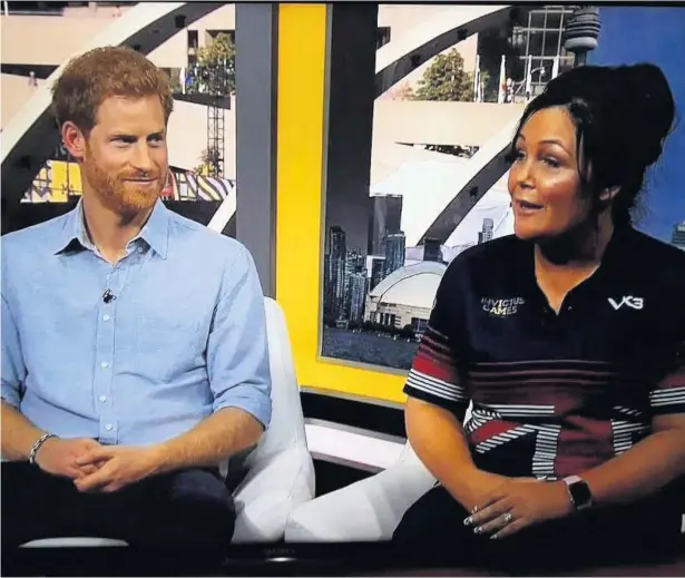  ?? Michelle Turner, 39, from Burscough, pictured with Prince Harry, is among the 72-strong team which have been selected to represent the UK at the Invictus Games in Sydney, Australia. She will be Vice Captain of team GB and has been selected to compete in s ??