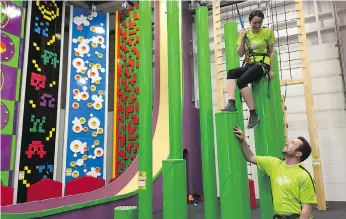  ??  ?? Stephanie and Aron Cory of Clip ’n Climb Saskatoon “wanted to have a space where we could go and play with our kids.”