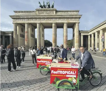  ?? Foto: Rathaus ?? Tropisches Flair hat Almuñécar am Brandenbur­ger Tor versprühen wollen.