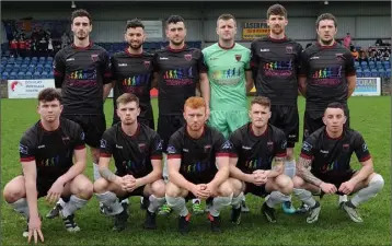  ??  ?? The Wexford F.C. line-up. Back (from left): Ross Kenny, Shane Dunne, Thomas Croke, Graham Doyle (capt.), Seán Hurley, Liam Donnelly. Front (from left): Craig Hayes, Owen McCormack, Andrew O’Connor, Craig Wall, Ricky Fox.