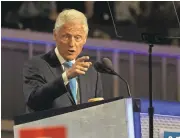  ?? LIPO CHING/STAFF ?? Former President Bill Clinton tells the story of his life with Hillary in a prime-time speech in Philadelph­ia.