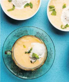  ?? GORAN KOSANOVIC/FOR THE WASHINGTON POST ?? Coconut Melon Soup is a refreshing treat on a day when you want to cool down.