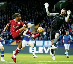  ??  ?? EFFORT: Bristol City’s Bobby Reid in action with Keiren Westwood