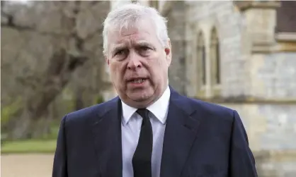  ?? ?? Prince Andrew settled out of court with Virginia Giuffre, who accused him of sexually assaulting her, which he denied. Photograph: Steve Parsons/AP