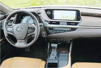  ??  ?? The 2019 Lexus ES300h has bolder styling, a smarter cabin and more room. There’s also an F-Sport option.